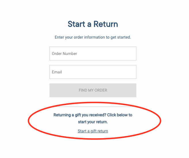 How to Return  Items or Gift Orders for Free